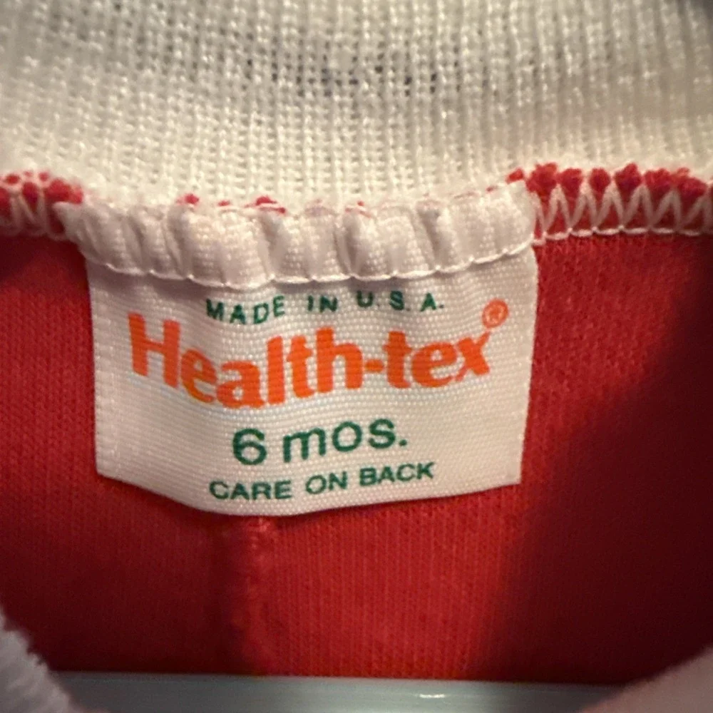 Vtg Healthtex Baby Boy One Piece Romper Football 6 Months EUC Made in USA